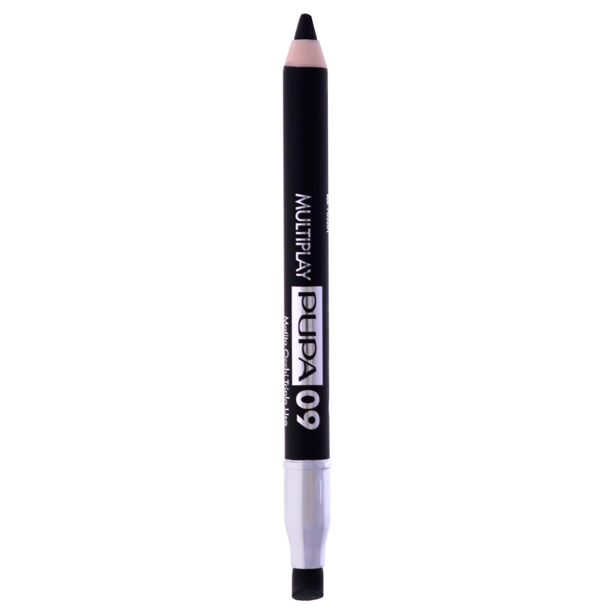 Pupa Milano Multi-Play Triple Purpose Eye Pencil - Eyeliner To Perfectly Line The Eyes - Intensifying Look - Eyeshadow For Perfectly Blendable Pure Color - 09 Black - 0.04 Oz