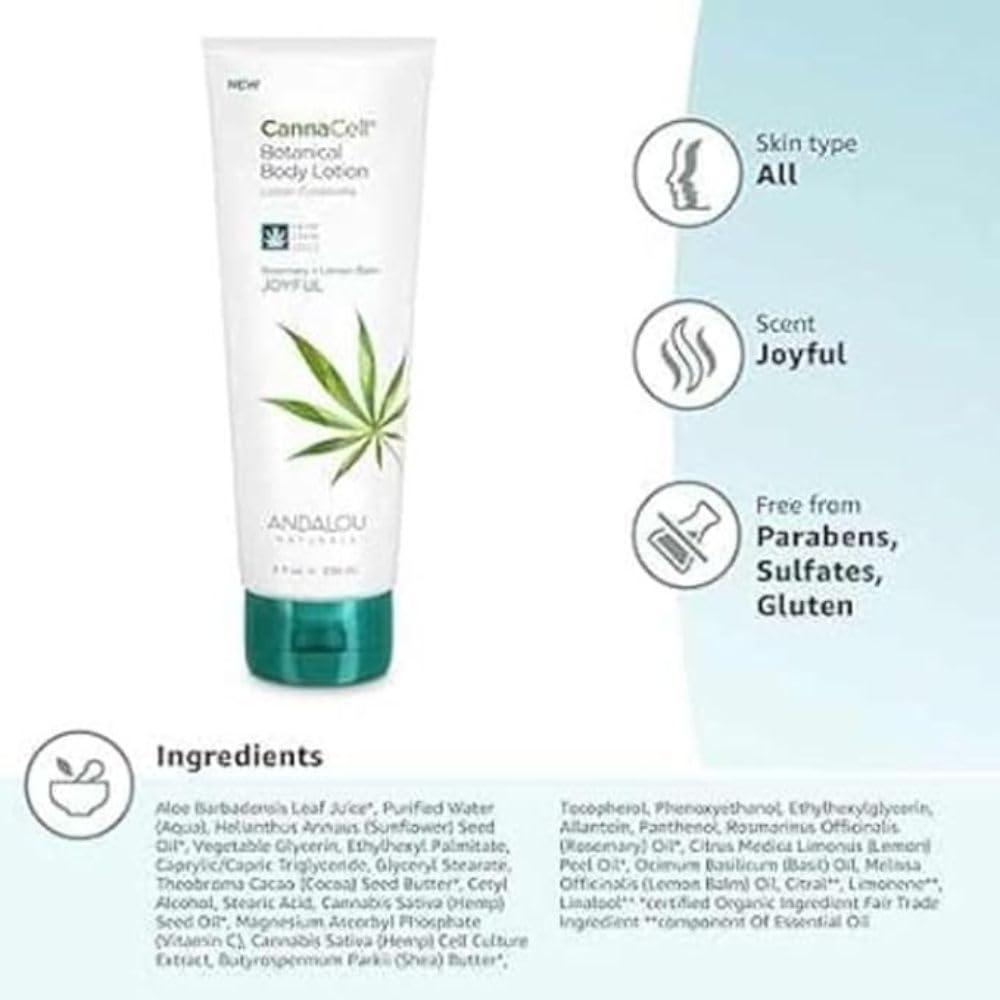 Andalou Naturals CannaCell Shower Gel, Joyful, 8 Ounces