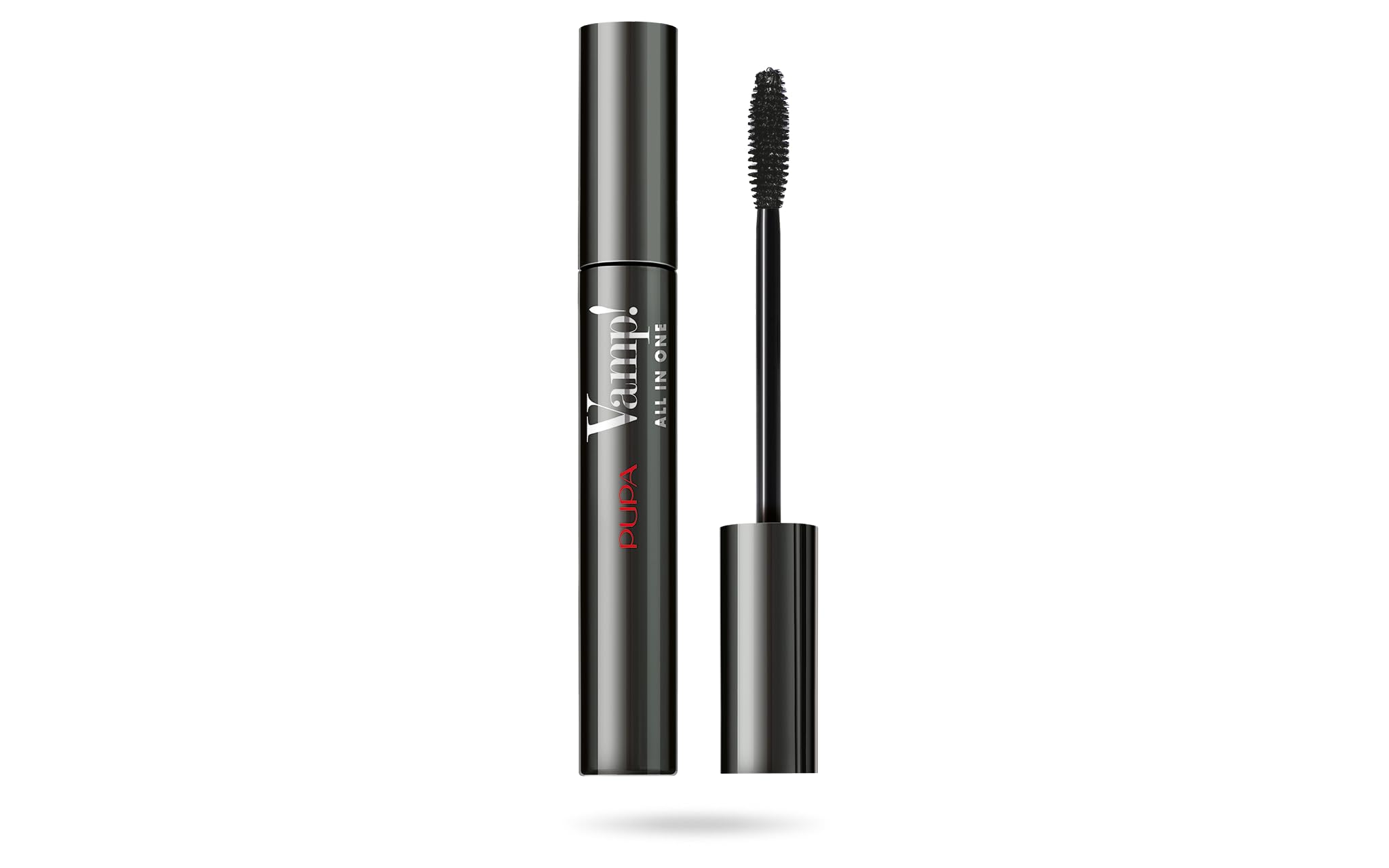 PUPA Milano Vamp All In One Mascara Lengthen Volumize and Curl Lashes Growth and Strengthening Treatment Ophthalmologist Tested Paraben Free Makeup Tube, 101 Extra Black, 0.3 Ounce