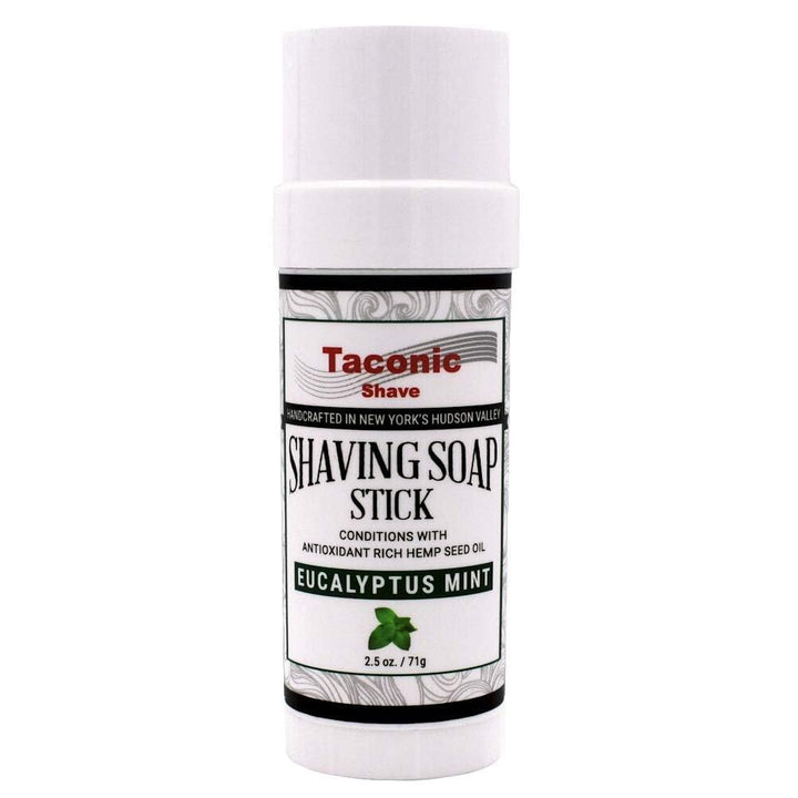 Taconic Shave Eucalyptus Mint Shaving Soap Stick with Antioxidant-Rich Hemp Seed Oil 2.5 oz./71g