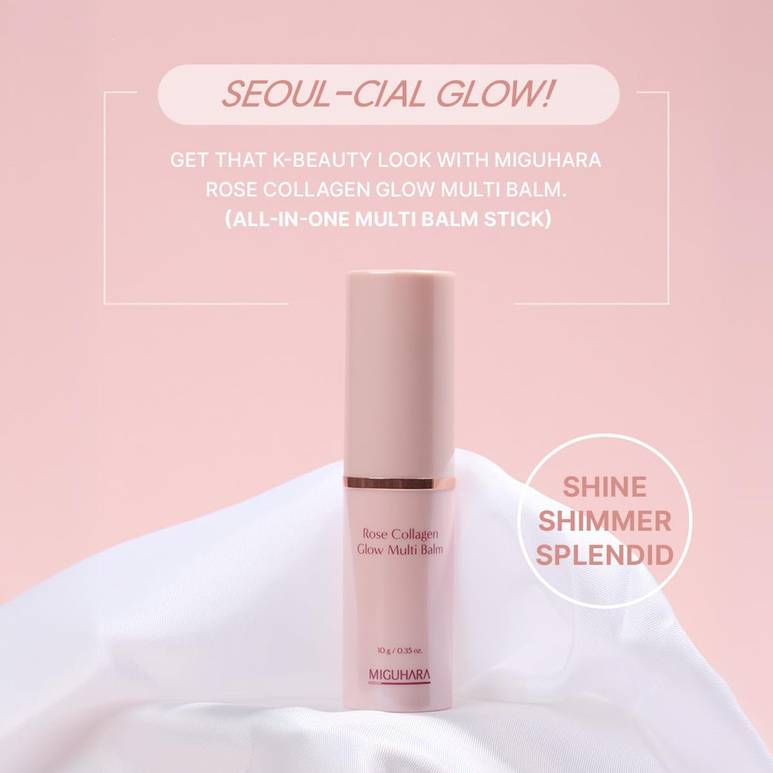 Rose Collagen Glow Multi Balm | Korean Skincare All-in-One Hydrating Multi Balm Stick (10g/0.35 oz.)