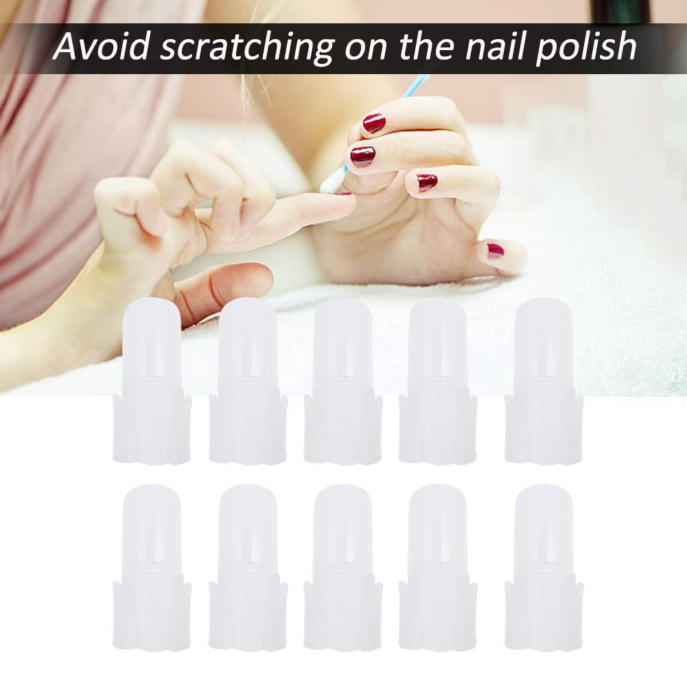 Nail Polish Protector, Finger Nail Protector Tips 10Pcs/set Nail Polish Varnish Protector Holder Manicure Finger Nail Art Tips Cover Shield