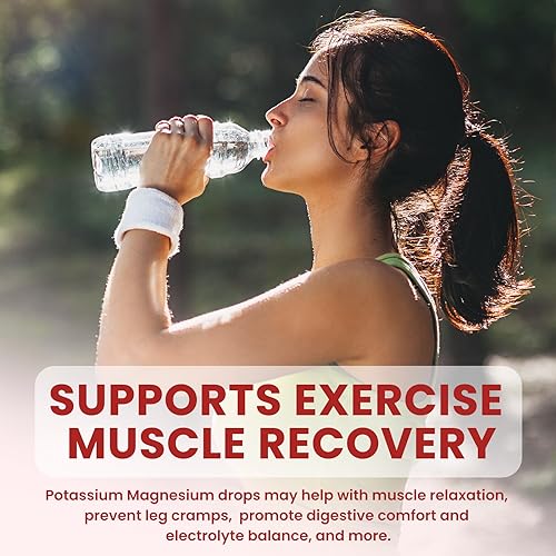 Potassium Magnesium Citrate Supplement, Liquid Magnesium Citrate Drops 500mg with Ashwagandha, Calcium, Zinc, Vitamin D3, B6, B12, CoQ10 - Support Calm & Bone & Muscle & Immune Health Vegan 2 fl oz