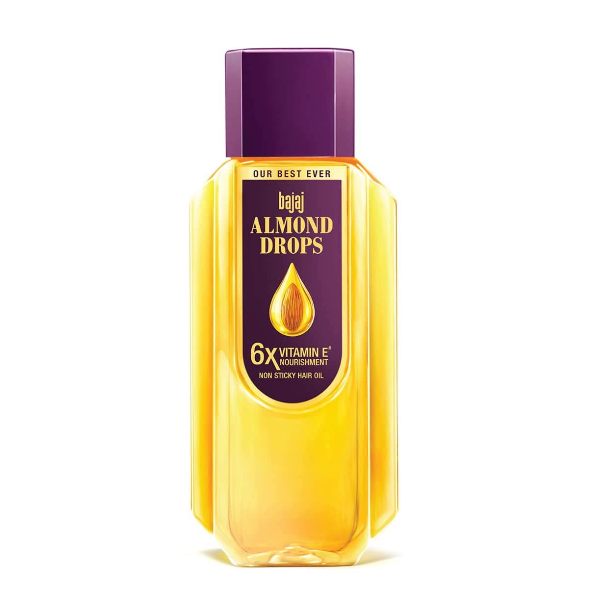 Bajaj Almond Drops Hair Oil, 475ml, Hair Oil, 6X Vitamin E, Almond Oil, Light and Non-Sticky, Hair Fall Control