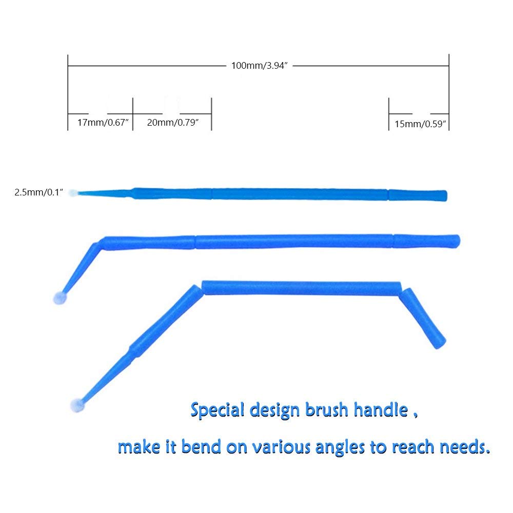 Yimart 400pcs Blue Regular Size 3mm Disposable Mascara Applicator Individual Eyelash Extension Microbrushes