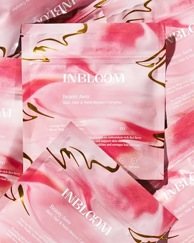 INBLOOM Kate Hudson Collagen Powder for Women – Beauty Aura for Healthier Hair Skin and Nails with Marine Collagen and Horsetail Silica - Refreshing Berry Flavor - 14 servings 1.9 oz (Pack of 1)