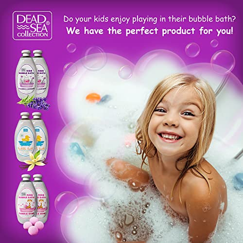 Dead Sea Collection Bubble Bath Kids with Lavender - Cleansing and Moisturizing Liquid Bath Bubbles - Lavender Oil and Pure Dead Sea Minerals - Pack of 2 Large Bottles (67.6 fl.oz)