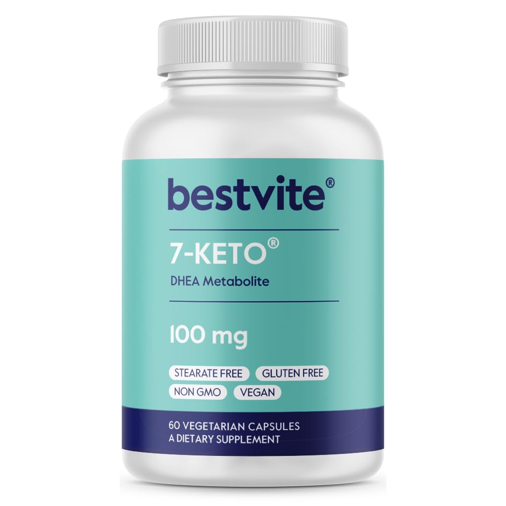 BESTVITE 7-Keto 100mg DHEA (60 Vegetarian Capsules) - No Stearates