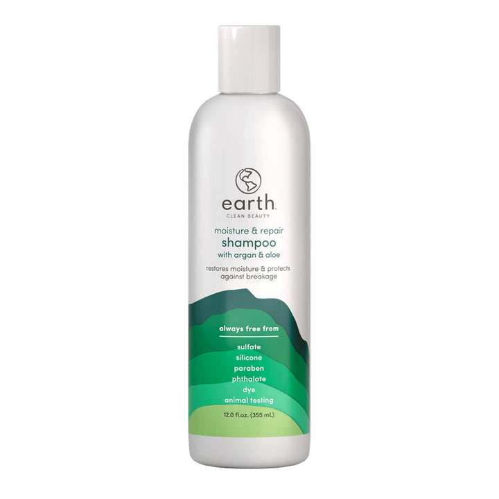 earth Moisture and Repair Shampoo - Moisturizing Shampoo with Argan and Aloe - Restores Damage and Moisture - Safe for Color Treated Hair - 12 oz