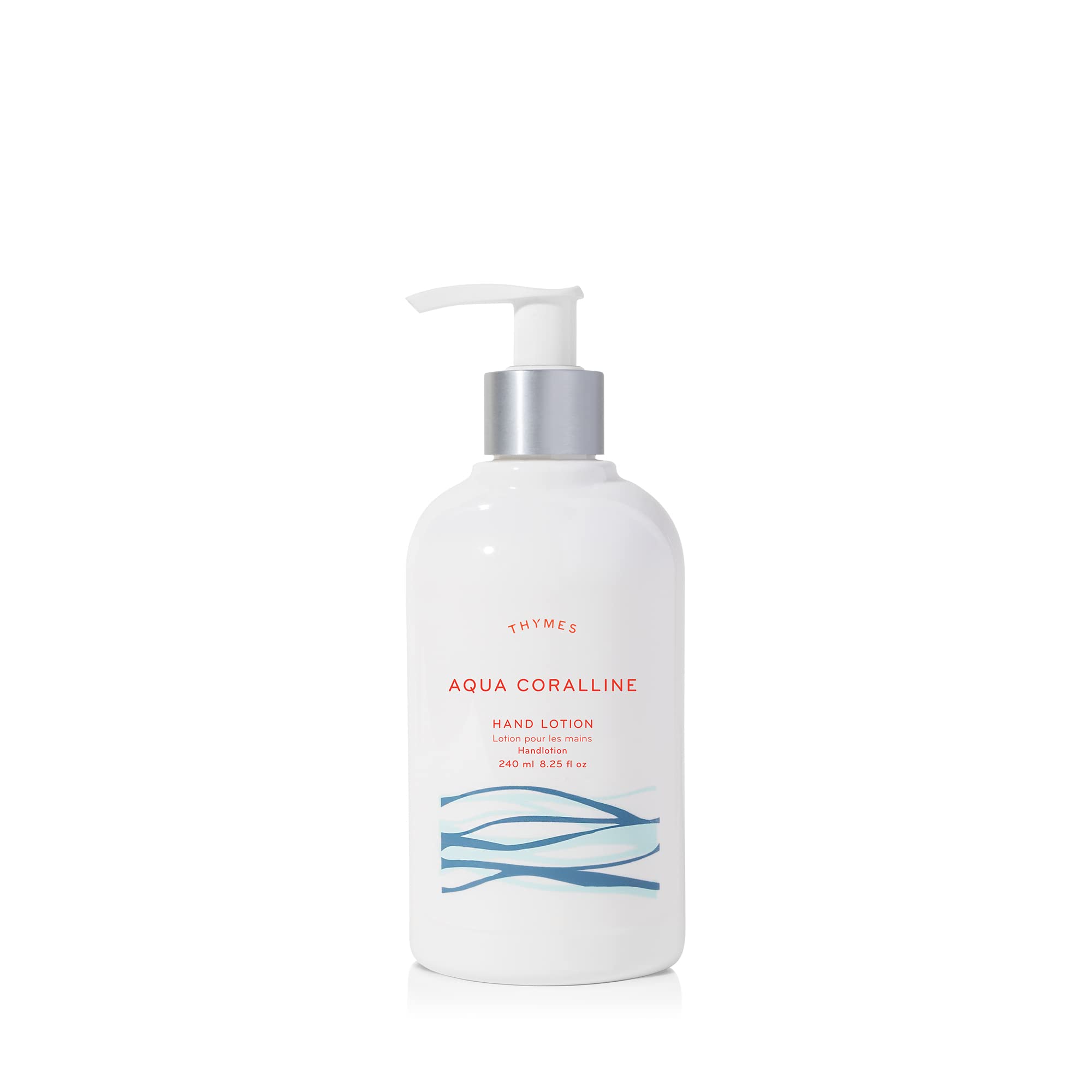 Thymes - Aqua Coralline Hand Lotion with Pump - With Moisturizing Shea Butter, Vitamin E, and Refreshing Beach Scent - 8.25 oz