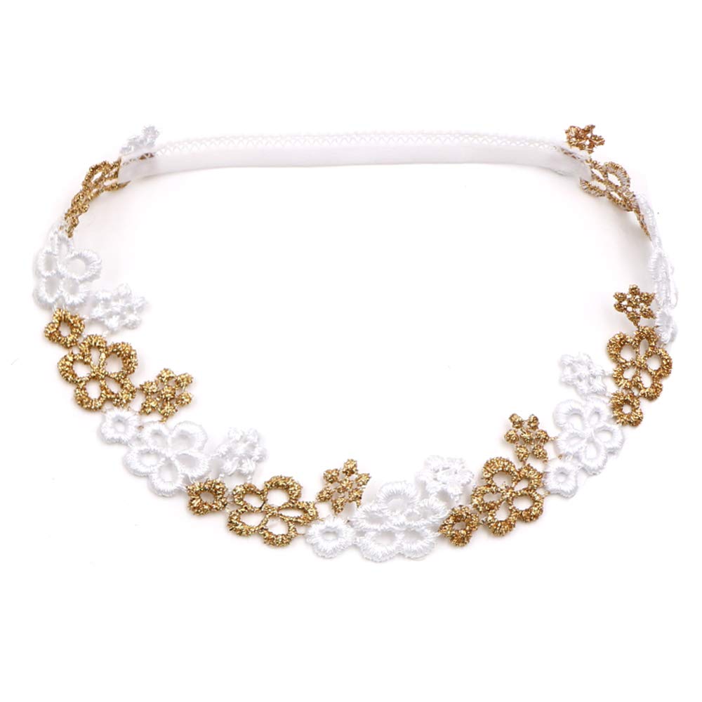 Zapire 6pcs Lace Floral Headbands for Baby Girl Elastic Flower Bows Hair Bands Beautiful Kid Girl Hairbands Hair Accessories