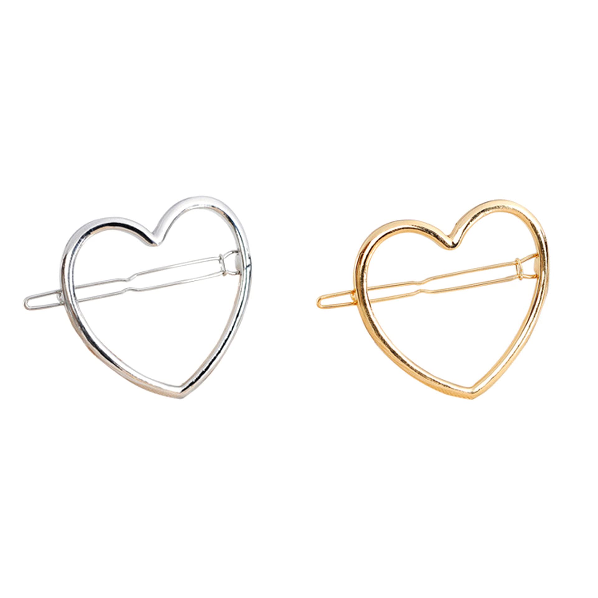 Numblartd Love Heart Style: 2 Pcs Hollow Smooth Love Heart Hair Pins Clip - Fashion Cute All-Match Hairpin Side Clamp Liu Hai Horse Tail Clip For Women Lady Girls