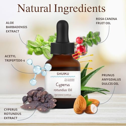 SHUIKU Cyperus Rotundus Oil, Cyperus, 100% Pure Natural Oil for Reducing Body Hair Growth (2 PACKS)