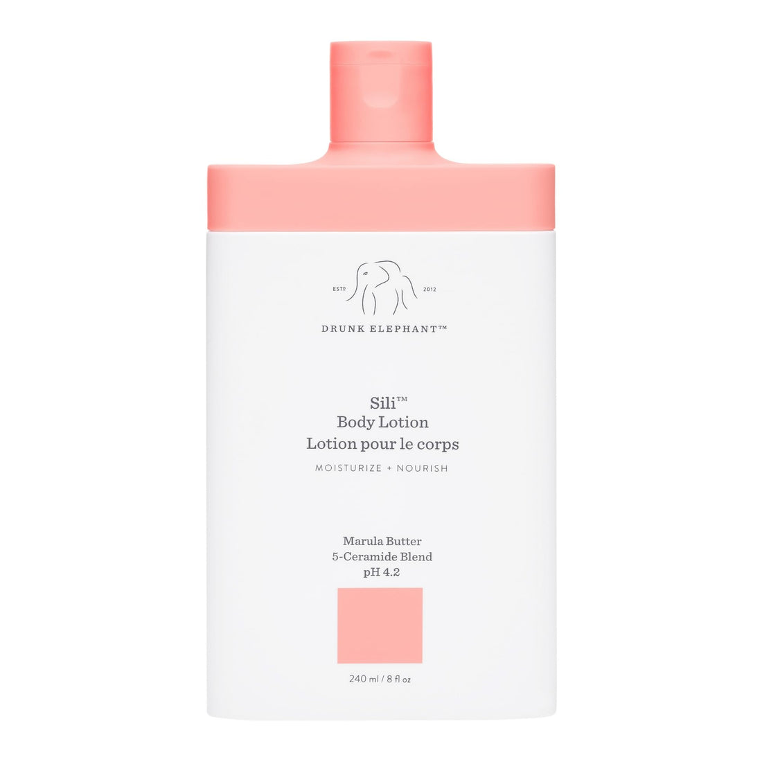 Drunk Elephant Sili Body Lotion - 240 ml/8 fl oz - Lightweight Daily Lotion - Clean Clinical Skincare - Cruelty-Free - Dermatologist Tested - Free of Essential Oils, Silicones, and Fragrance