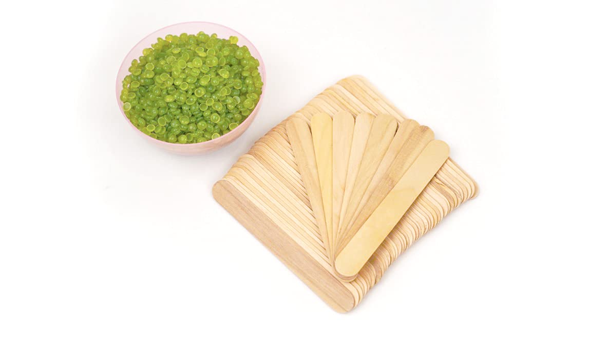 Huini 300 Count Salon Waxing Hair Removal Large Wooden Spatulas Wax Applicator 6 X 3/4in