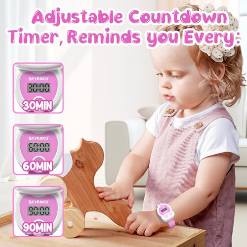 SKYROKU Potty Training Watch for Toddlers – Cute Toilet Shape, Music & Light Reminders, Countdown Timer, Rechargeable, Silicone Strap – Easy Setup & Safe for Kids