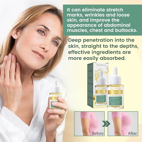 3PC Beauty Women Collagen Lifting Body Oil, Collagen Lifting Body Oil,Beauty Lady Collagen Lifting Body Oil,Anti Aging Collagen Serum for Face,Reduces Fine Lines and Wrinkles