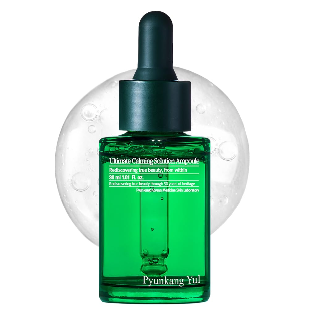 Pyunkang Yul [PKY] Ultimate Calming Solution Ampoule for Sensitive Skin with Patented Ingredients, Serum Intensely Calms & Soothes Redness with Cica & Tea Tree, Korean Skincare (1.01 Fl. Oz, 30ml)