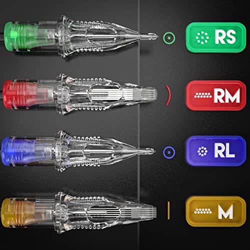 Dragonhawk Extreme Tattoo Needles - 20PCS Disposable 1209RS Round Shader Tattoo Cartridges Needles Smooth Shading Coloring Professional Use