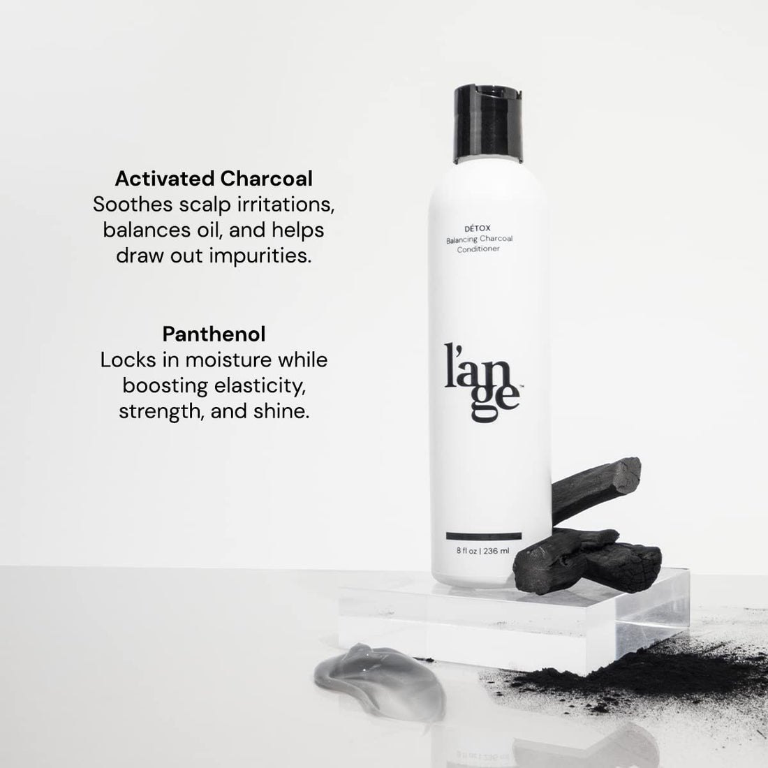 L'ANGE HAIR Détox Balancing Charcoal Conditioner | Helps Soothe Scalp and Remove Impurities | Boosts Moisture, Bounce, and Shine | Sulfate Free | Pareben Free | Sulfate Free