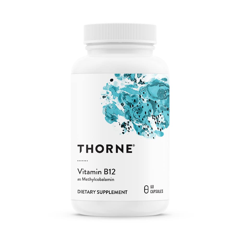 THORNE Vitamin B12 - as Methylcobalamin - Supports Heart & Nerve Health, Blood Cell Function, Healthy Sleep & Methylation - Gluten, Dairy & Soy-Free - 60 Capsules