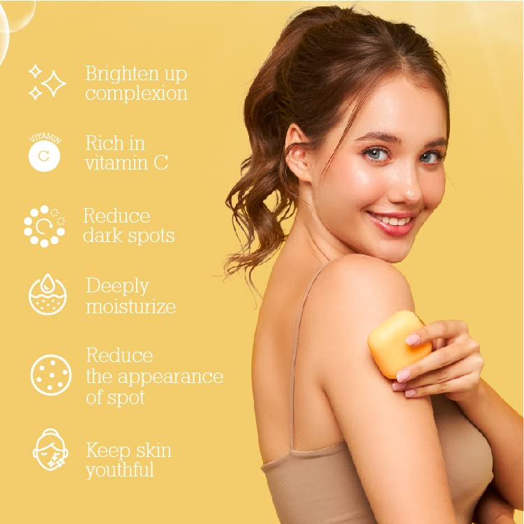 Koji White Kojic Acid & Vitamin C Skin Lightening Soap (80Gm/2 Bars) Natural Brightening & Anti Aging - Reduce Wrinkles, Fades Age Spots, Sun Damage, Smooth And Soft Complexion For Face & Body