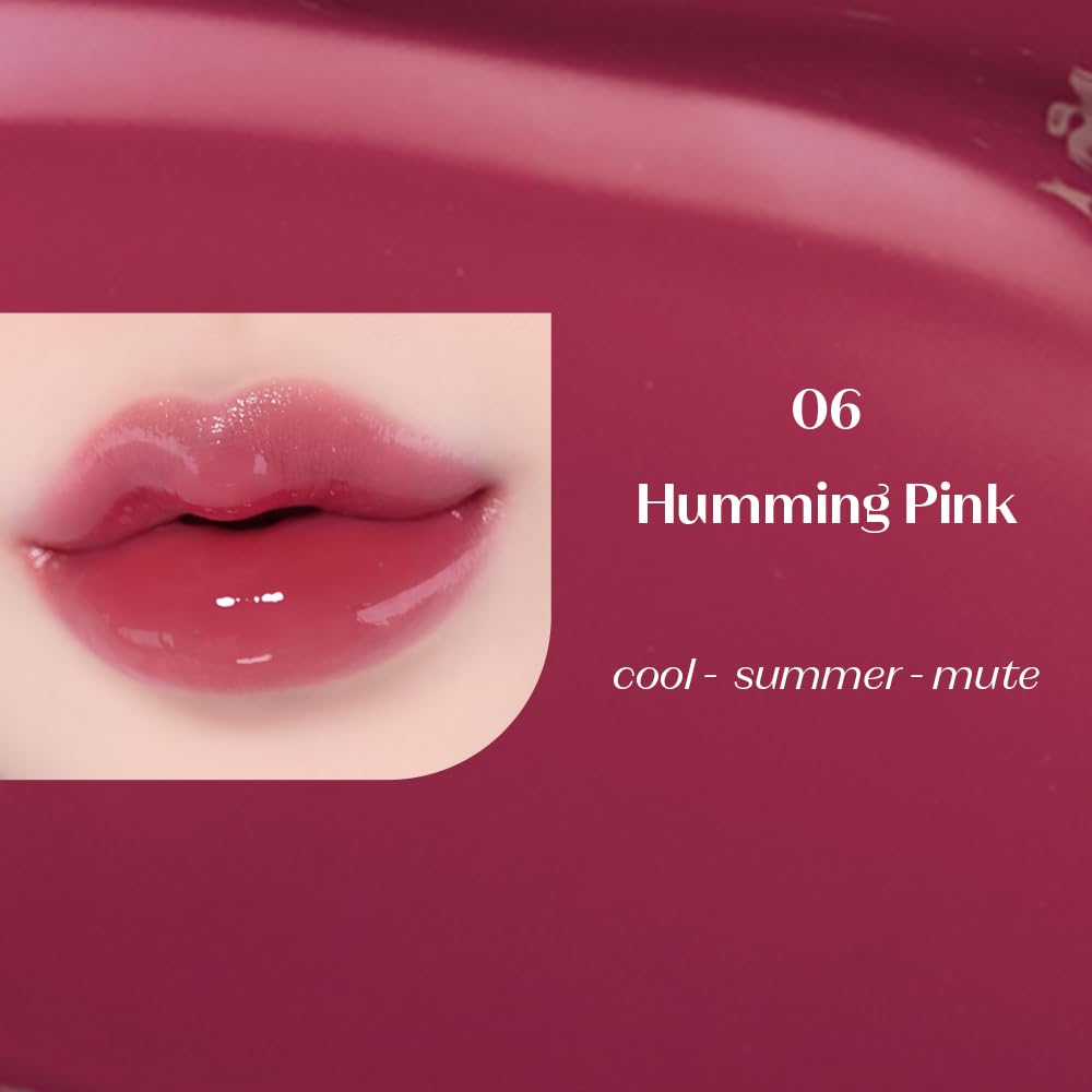 ETUDE Over Glowy Tint #6 Humming Pink | Non-Sticky Vegan Lip Tint | Moisturized & Long-lasting Lip Gloss | Daily Lip Stain for Dry Lips | Korean Makeup, K-beauty