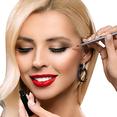 Eyeliner Brush Set : Small Angled Eyeliner Brushes Set BEST SELLER -Pencil Brush - Fine Point Star Beauty Premium Brushes For Precision Gel Eye Liner Makeup PERFECT Winged Eyeliner Brush Control