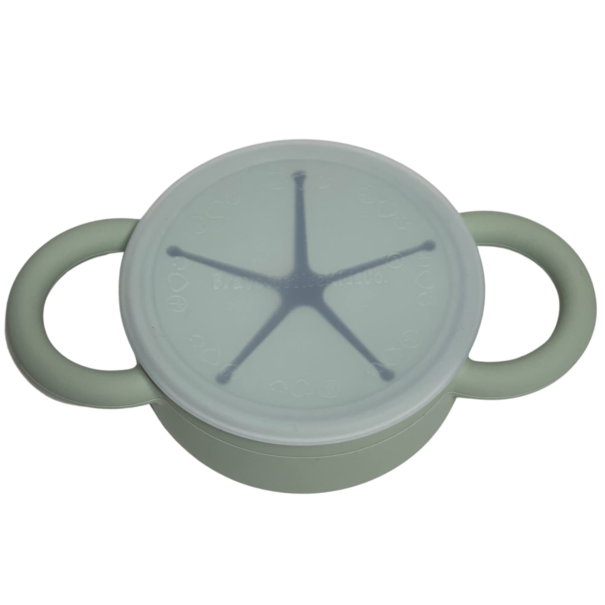 BraveJusticeKidsCo | Snack Attack II Snack Cup | Collapsible Silicone Snack Container | Toddler and Baby Snack Catcher Lid (Blue Steel)