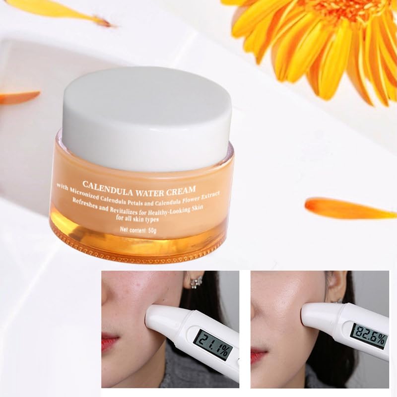Grospe Calendula Face Cream Facial Moisturizer for Dry Skin Refreshing Water Cream Long-Lasting Hydration Oil Control Cream Nourishing Face Moisturizer for Women,1.76 Oz