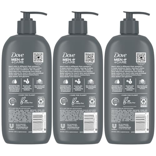 Dove Hand & Body Lotion, Men+Care Variety Pack – Rough Dry Skin Comfort with Shea Butter, Sensitive Skin Comfort with Aloe Vera, Everyday Skin Comfort with Jojoba Oil, 13.5 Oz Ea (3 Piece Set)