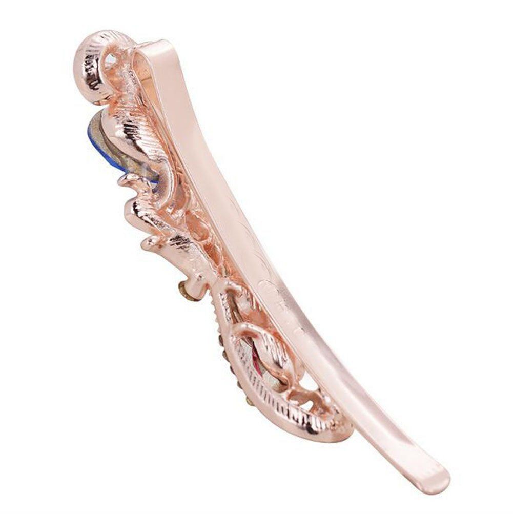 2PCS Rhinestone Flower Hair Clips Butterfly Graphics Hairpin Side Clip Barrette Bobby Pin Hair Accessories for Women Lady (Purple)