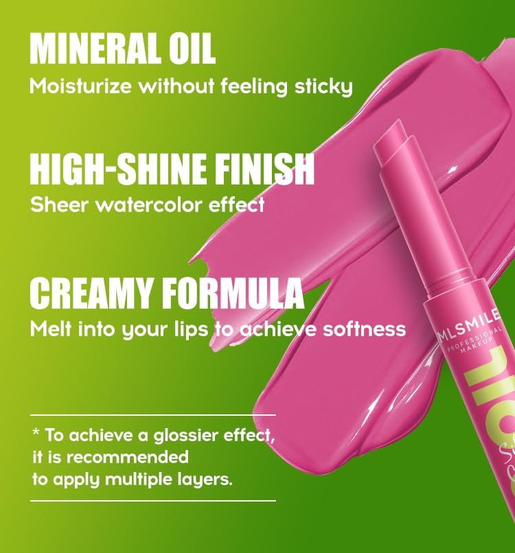 3 Colors Fat Lip Oil Slick Click Press Lipstick, Moisturizing Lip Balm Korean Shining Mirror Lip Gloss Nourishing Solid Lip Glaze, Plump Your Lips, High Pigmented Vegan Lip Oil Non-Sticky (A#)