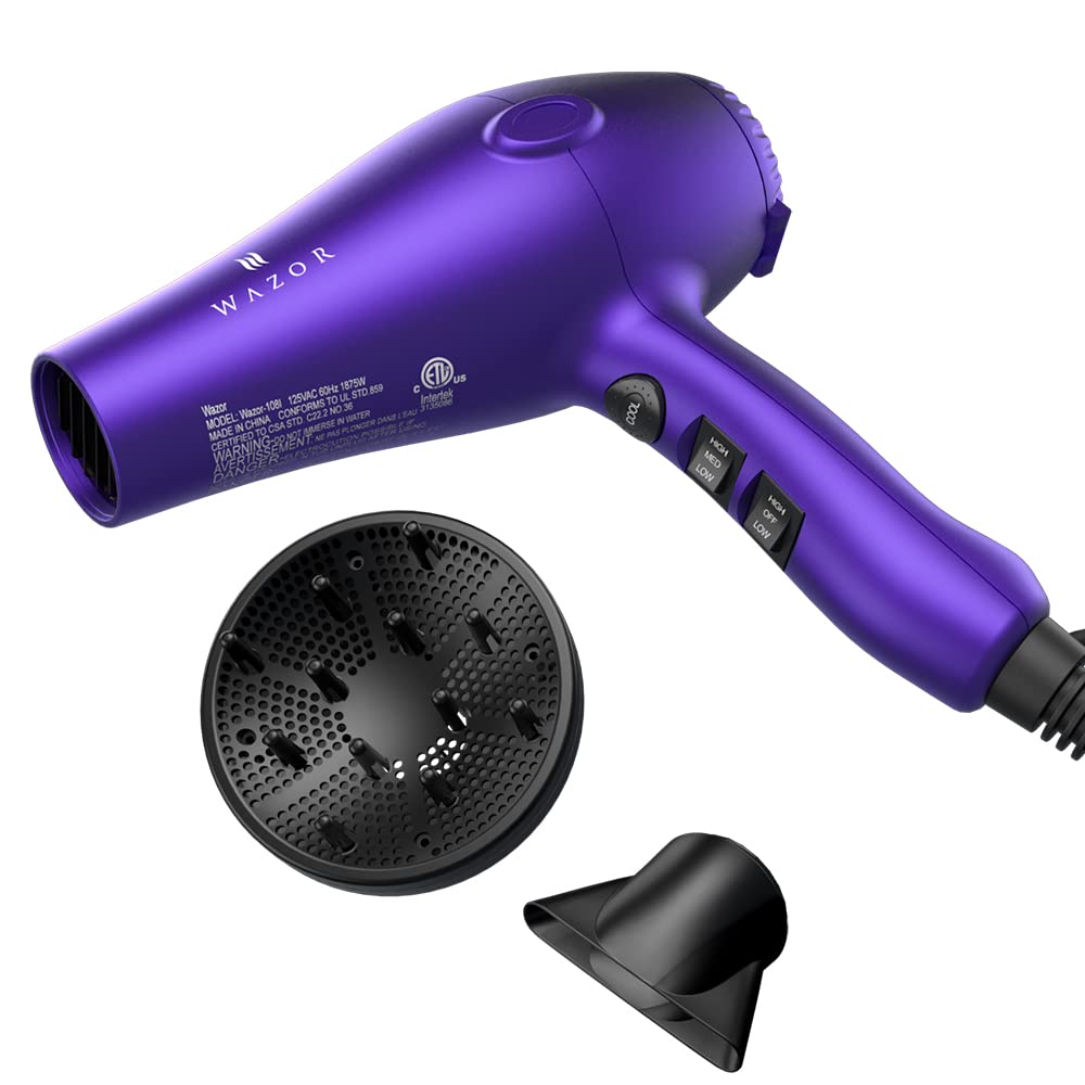 MHU Light Weight Hair Dryer Pro DC Motor Ceramic Negative Ionic Blow Dryer With 2 attachments