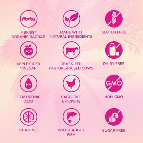 SkinnyFit Super Youth Tropical Punch Multi-Collagen Peptides + Probiotics, Baobab Fiber, Apple Cider Vinegar, Hyaluronic Acid, & Vitamin C, Skin, Hair, Joint & Metabolism Support, 30 Servings