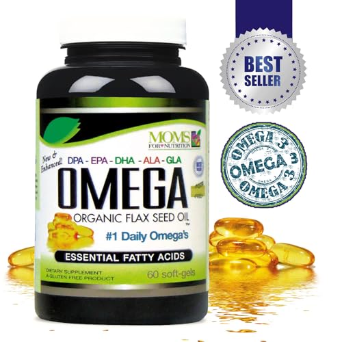 Natural Omega 3-6-9 Blend with DPA, EPA, DHA, ALA and GLA and Organic Flax Seed Oil Plus Wild Caught Natural Fish Oil - Over 2,800 Milligram Strength - Gluten Free - Made in The USA - 60 SoftGels