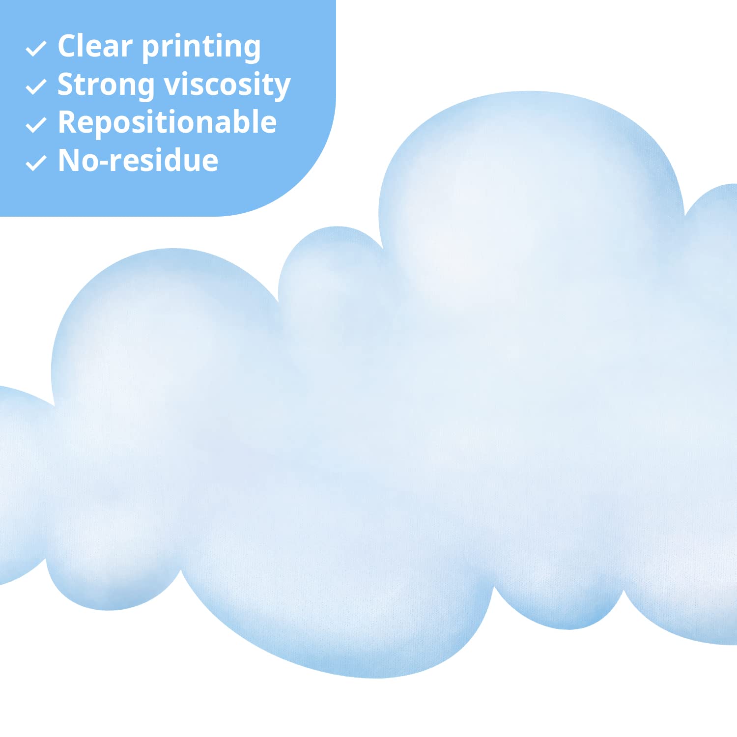 DECOWALL DS-8030 Clouds Kids Wall Stickers Wall Decals Peel and Stick Removable Wall Stickers for Kids Nursery Bedroom Living Room (Small)