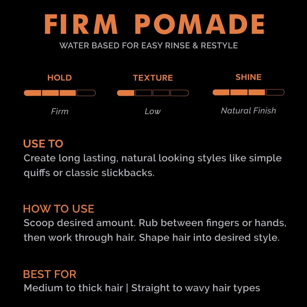 Zeus Firm Hold Pomade for Men - 4.0 Oz Jar - Paraben Free - Firm Hold Styling Pomade for All Hair Types