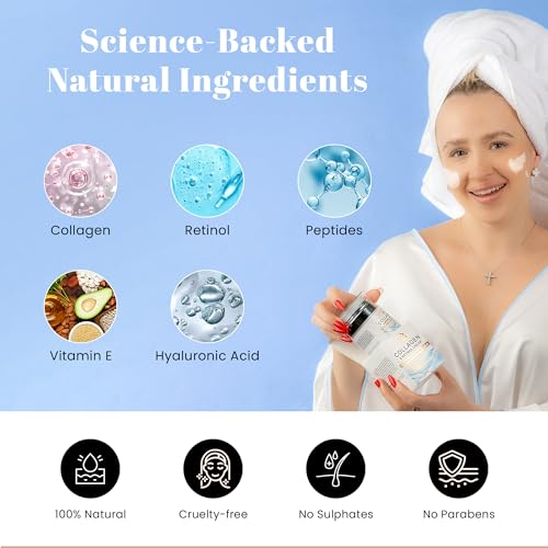 Face Moisturizer with SPF | Retinol Cream for Face | Age-Defying, Lift & Firm Cream | Face Lift & Repair | Collagen | Retinol | Skincare | Face Moisturizer with Sunscreen | Instant Hydration | 1.7oz