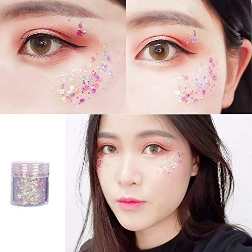 Unime Body Glitter 16 Colors Chunky Glitter For Body Face Hair Make Up Nail Art Mixed Color Glitter