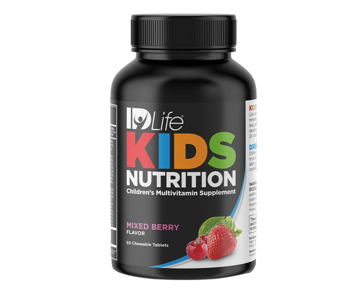 IDLife Mixed Berry Kids Nutrition Chewable Tablets - Essential 24 Vitamins & Minerals for Growing Bodies - Daily Nutritional Support - 60 Count
