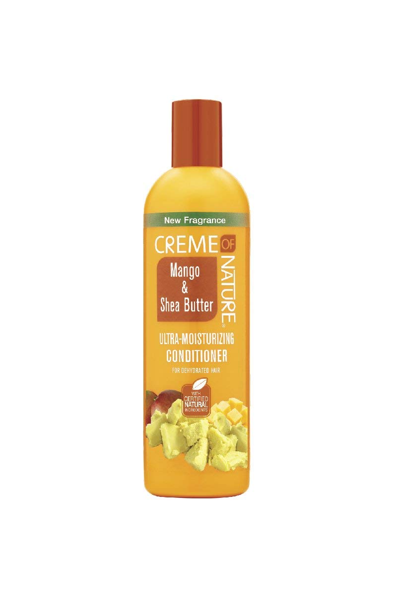 Conditioner with Mango & Shea Butter by Creme of Nature, Ultra Moisturizing for Dry Dehydrated Hair, 12 Fl Oz