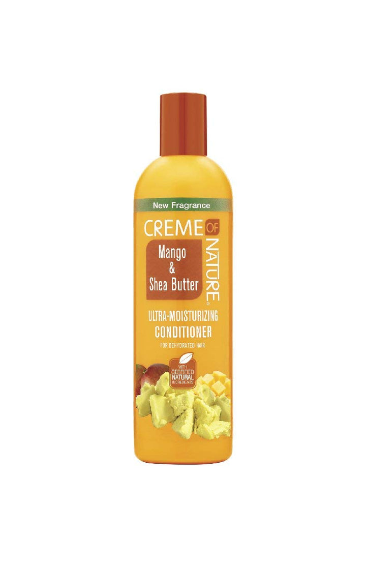 Conditioner with Mango & Shea Butter by Creme of Nature, Ultra Moisturizing for Dry Dehydrated Hair, 12 Fl Oz