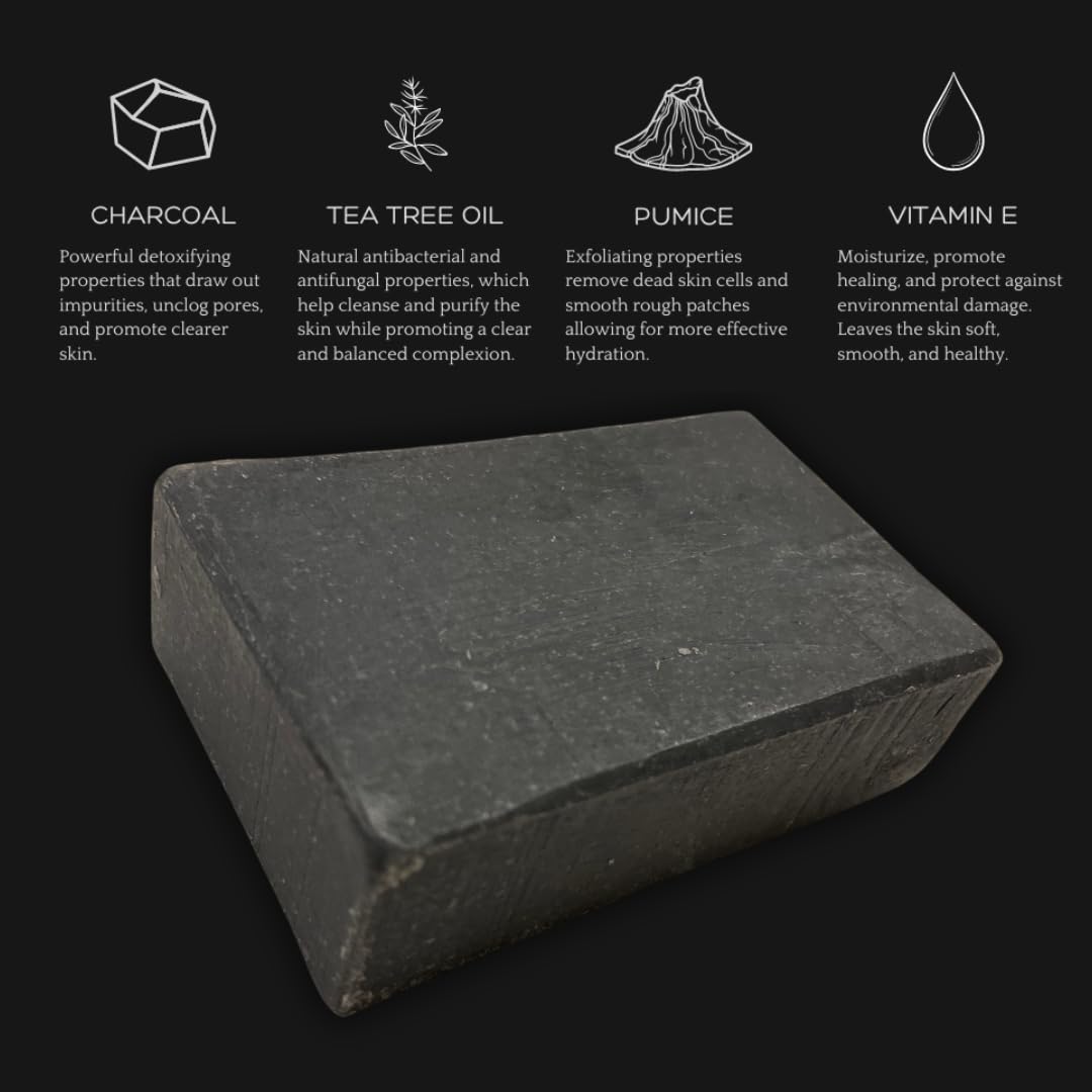 Bacne Bar: All Natural Body Acne Soap with Charcoal, Pumice, Tea Tree Oil & Vitamin E for a Deep Exfoliation Back Acne Treatment, Not for Sensitive Skin