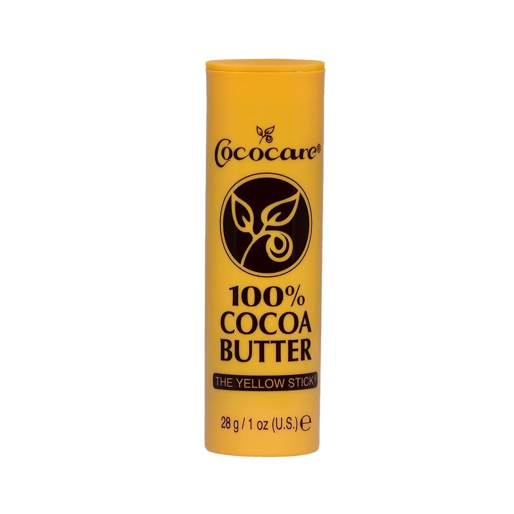 Cococare 100% Cocoa Butter Stick - All-Natural Cocoa Butter Emollient for Ultimate Skin Hydration & Protection - The Yellow Stick - (1 Count)