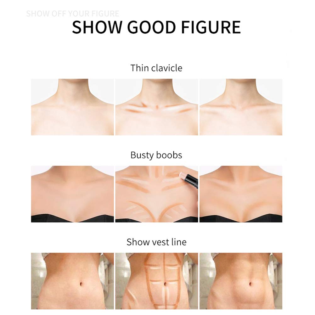 MEICOLY Cream Contour Stick Trio, Bronzer & Highlighter, 2-in-1 Double Head Facial Repair Concealer, 3D Body Makeup Shading Trimmer, Smooth Gliding Face Illuminator, 6 Colors