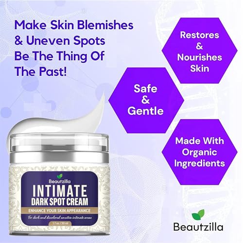 Beautzilla Moisturizing Intimate Area Dark Spot Corrector with Instant Results for Knees, Elbows, Underarms, and Thighs