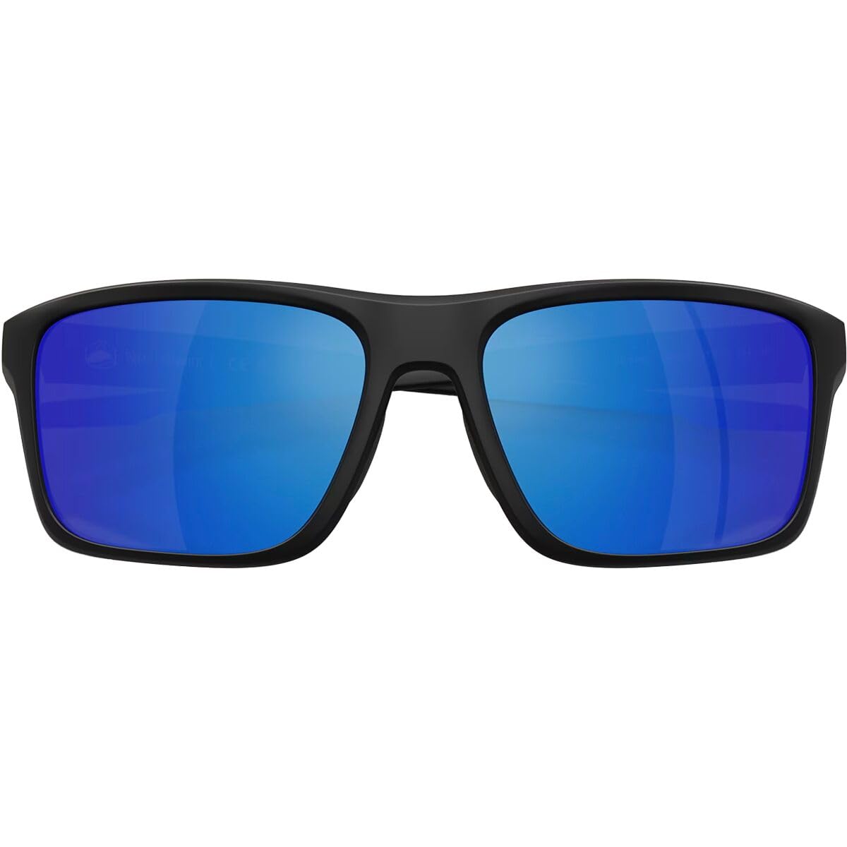 Native Eyewear Men's XD9043 Tavern Square Sunglasses, Matte Black/Blue Mirrored Polarized, 57 mm
