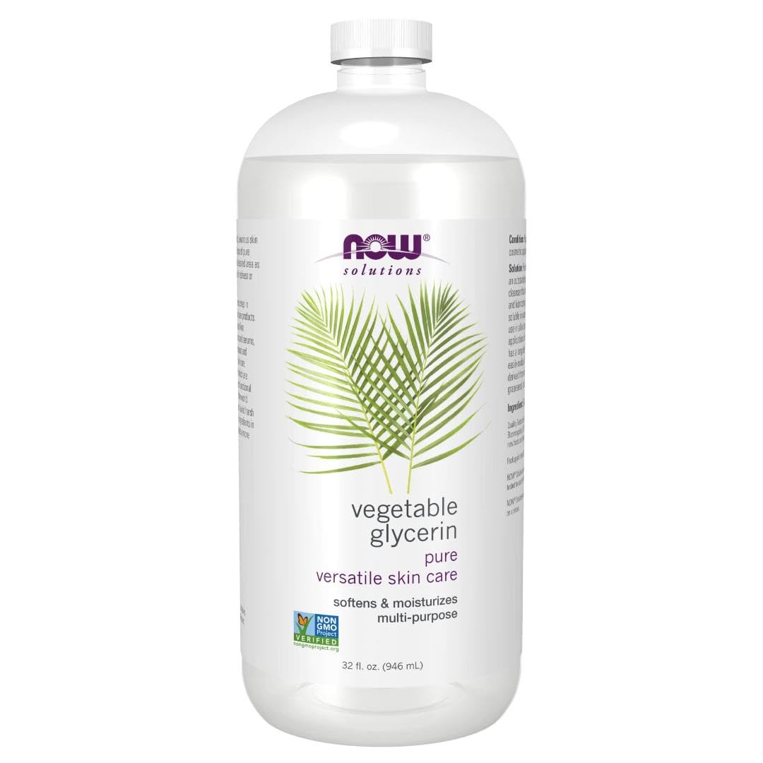NOW Foods Solutions, Vegetable Glycerin, 100% Pure, Versatile Skin Care, Softening and Moisturizing, 32-Ounce