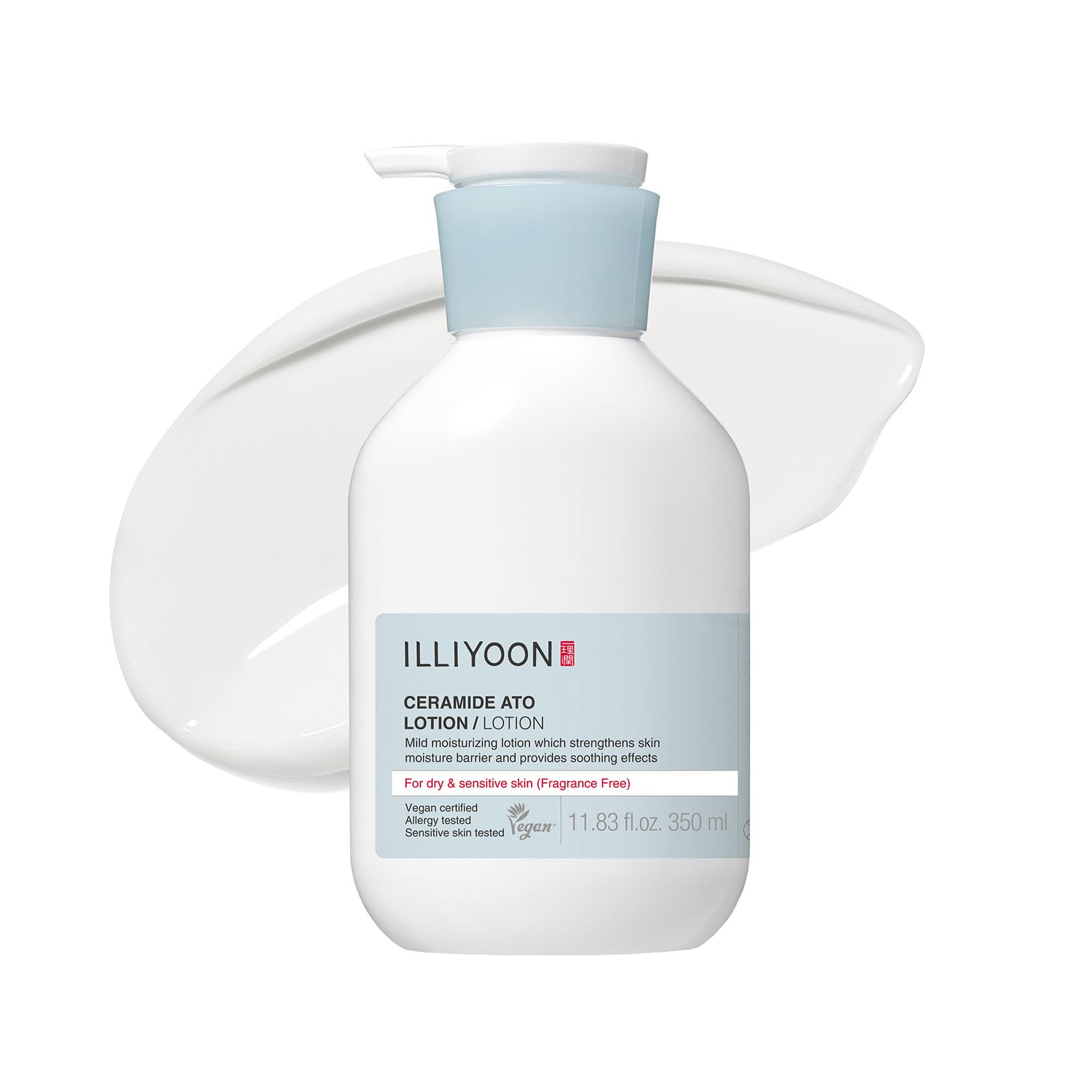Illiyoon Ceramide Ato Lotion | Lightweight Moisturizer for Dry & Sensitive Skin, Barrier Repair for Face & Body, Mild for Babies, Vegan Certified, Korean Skin Care, 11.83 fl.oz.